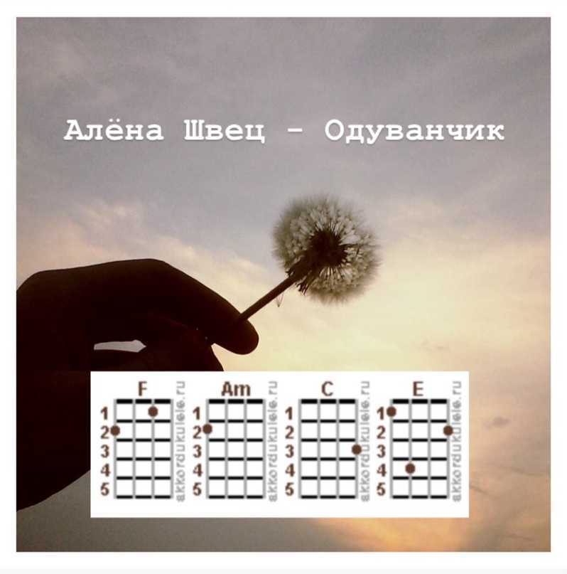 Здравствуй небо в облаках, аккорды и бой для гитары и укулеле без баре для начинающих, текст песни
