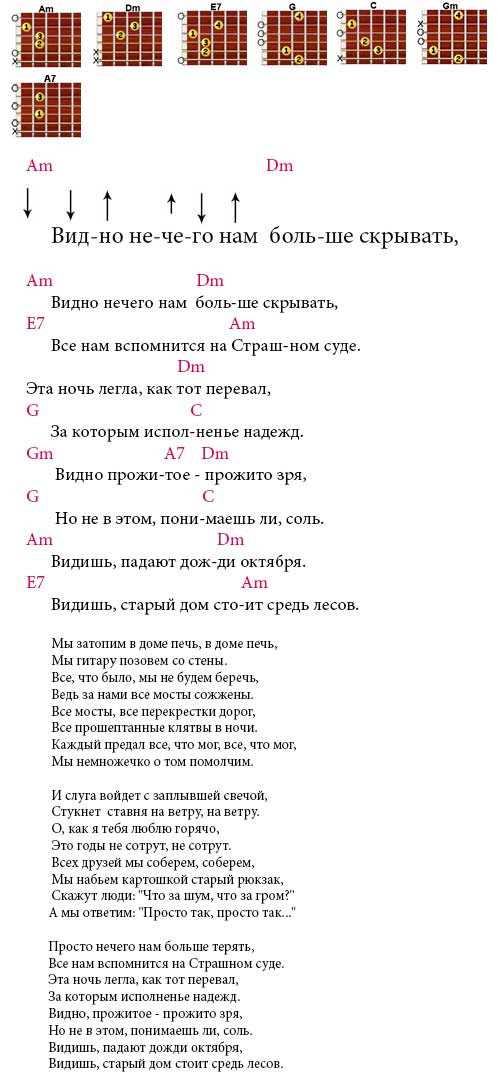 Любэ — «там за туманами» аккорды песни, схема перебора и табы
