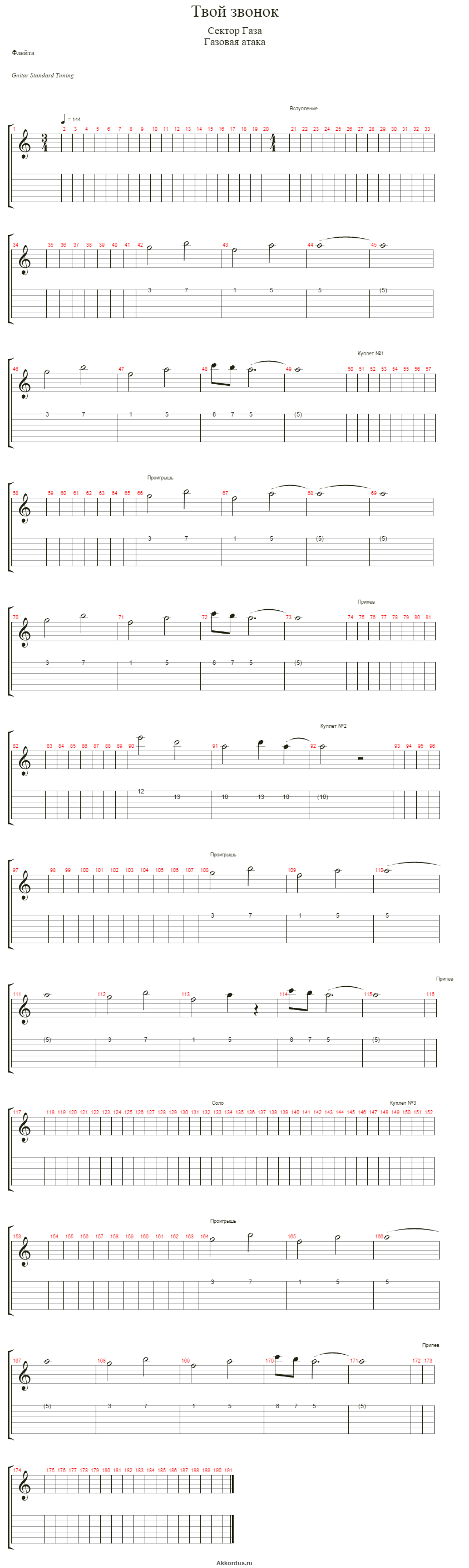Сектор газа - твой звонок - аккорды, табы, тексты :: muzbar - портал музыкальных частных объявлений