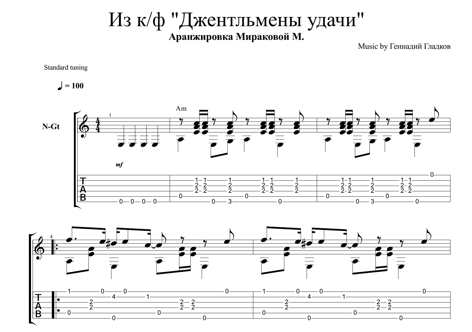 Как играть «джентльмены удачи» на гитаре, джентльмены удачи табы, разбор мелодии на одной струне