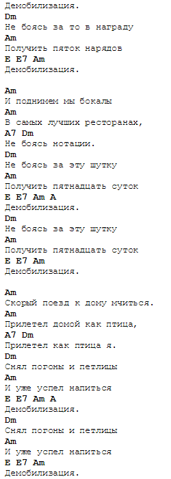 Конец фильма - Дембельская Аккорды в Em, на гитаре, текст, описание гит боя и видео - кавер и подробный разбор как играть песню Дембельская на гитаре