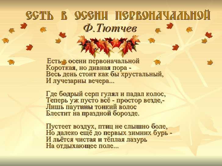 Стихи про осень русских поэтов-классиков, полный анализ