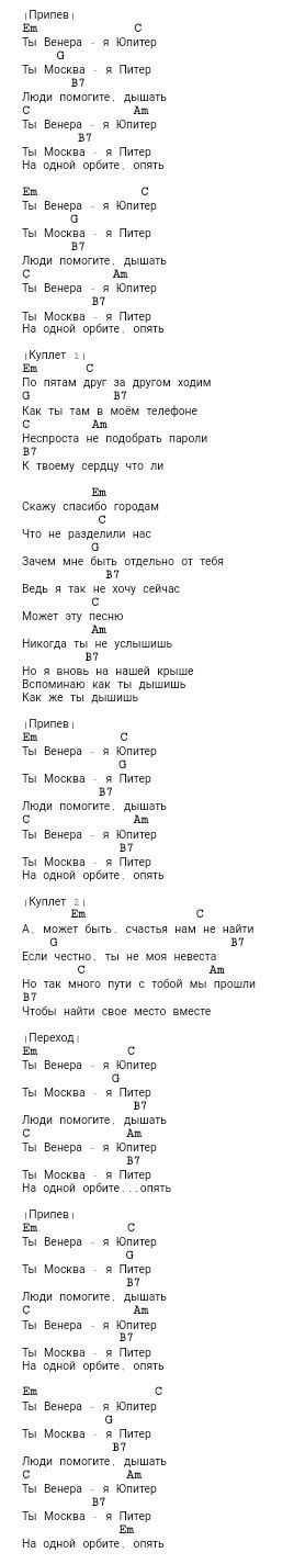 Как играть песню «ты венера — я юпитер» на гитаре: аккорды, текст и советы