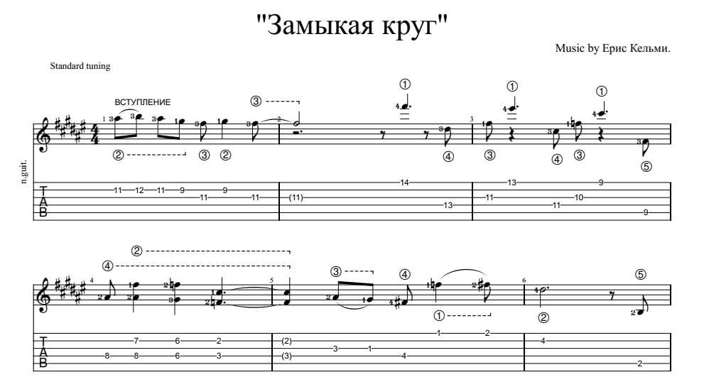 Песня замыкая круг текст и аккорды для гитары
