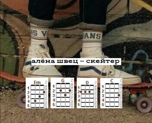Алёна швец - скейтер – аккорды песни для укулеле, тексты, подборы, табы