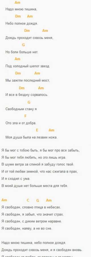 Ария - я свободен - аккорды, табы, тексты :: muzbar - портал музыкальных частных объявлений
